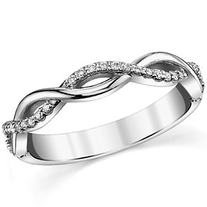 Infinity Style Moissanite Stackable Band - stack033 - MoissaniteCo.com