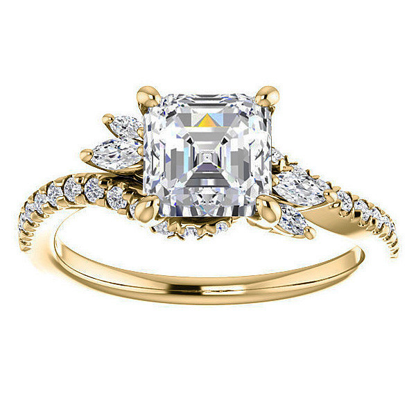 Asscher Moissanite Engagement Ring - Enr407-ash - Moissaniteco.com