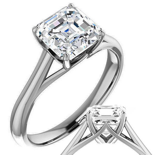 6-Prong Cathedral Oval Moissanite Solitaire Ring - sol459 ...