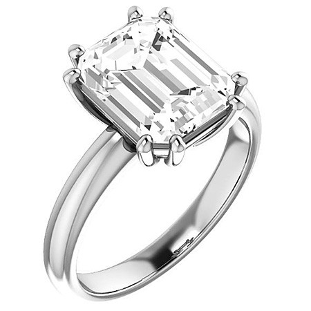 Emerald/Radiant cut Double Prong Solitaire Ring - sol418-em ...