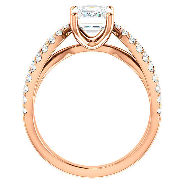 Emerald / Radiant cut Infinity Style Engagement Ring - enr325-em ...