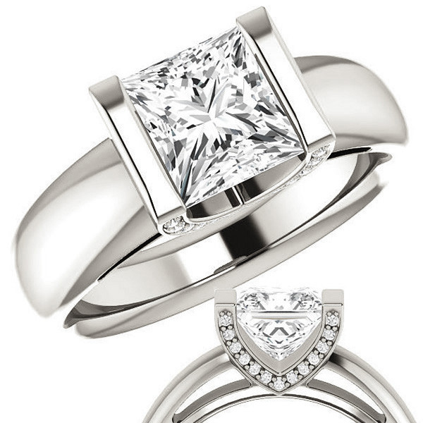 Genuine 2ctw Round Cut Diamond Prong Fancy Ladies Modern Engagement Band  Ring Bridal Solid 18K Gold FG VS2 - Walmart.com