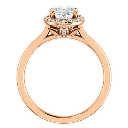 Oval Moissanite Petal Accent Halo Engagement Ring - enr194-ov ...