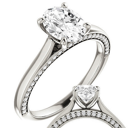 Cushion Moissanite Engagement Ring - Eng091 - Moissaniteco.com