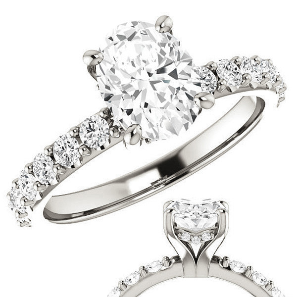 Round Accented 6-Prong Moissanite Engagement Ring - enr737 ...