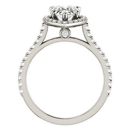 Pear Moissanite Cathedral Halo Engagement Ring - enr394-pear ...