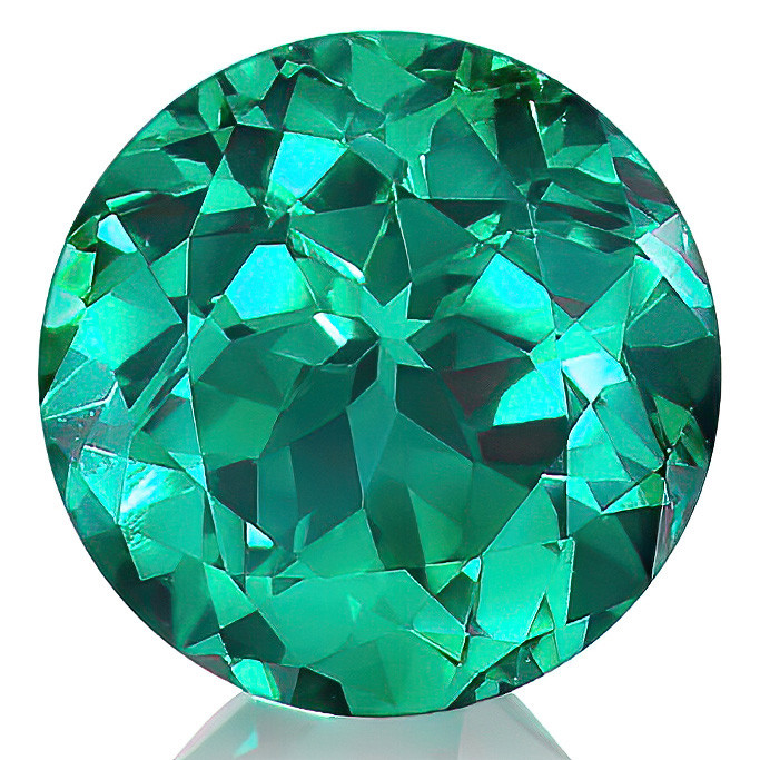 Round Cut Lab Grown Colombian Emerald Loose Stone