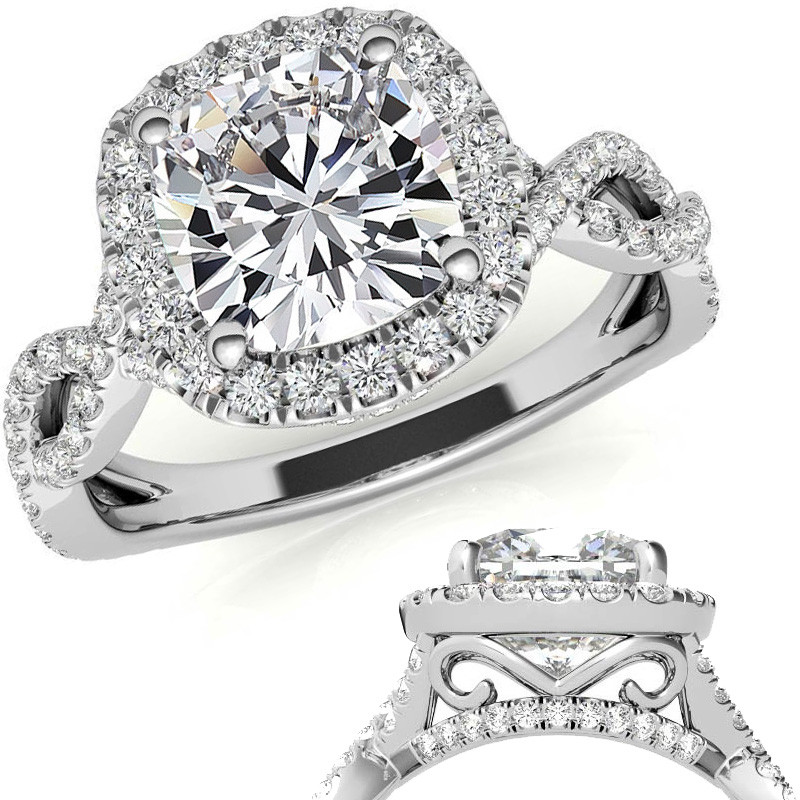 Platinum Halo Engagement Ring 50902-E-10X5-PL PL Green Bay | Bay Area  Diamond Company | Green Bay, WI