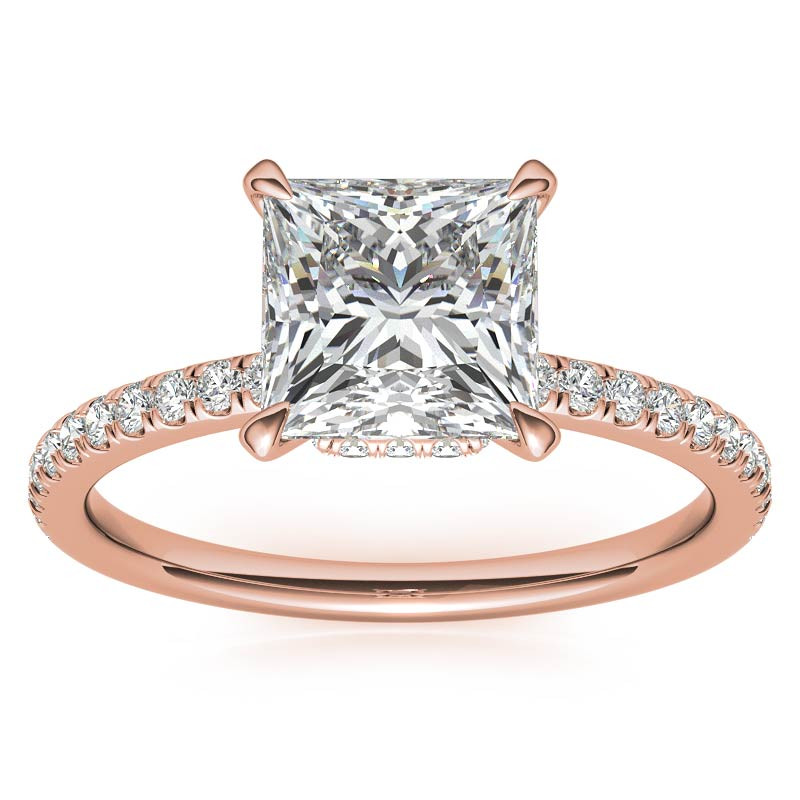 Princess Hidden Halo Moissanite Engagement Ring - eng009-pr ...