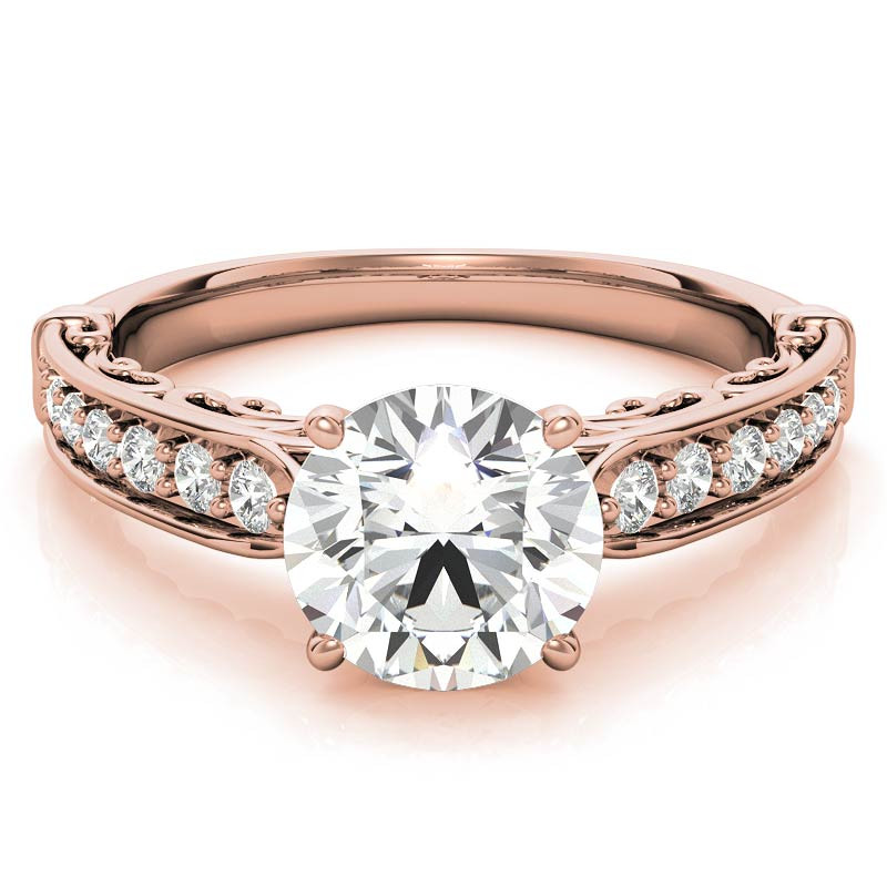 Designer Inspired Scroll Moissanite Engagement Ring - eng023 ...