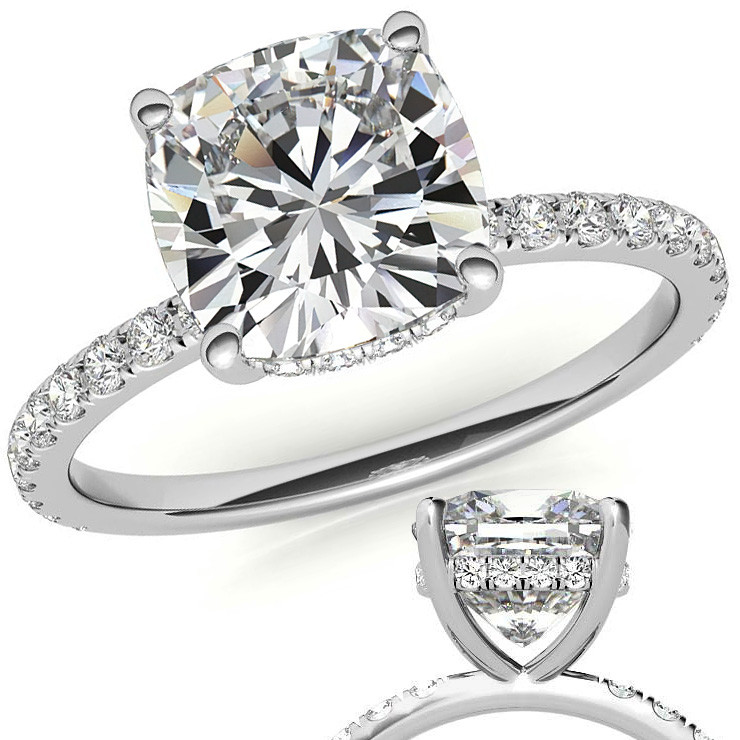 Oval Pave Style Moissanite Engagement Ring - eng222a-ov - MoissaniteCo.com