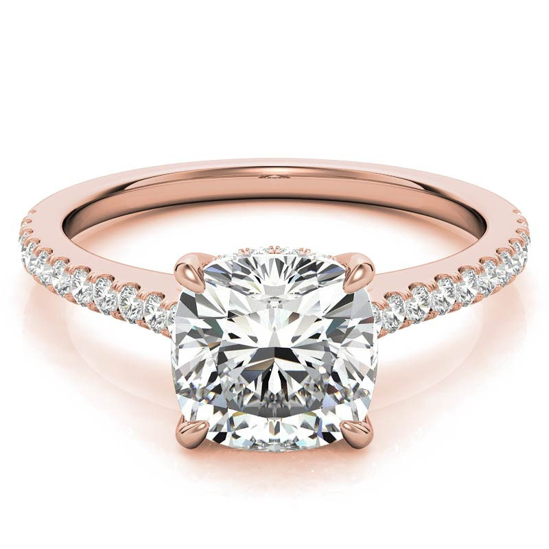 Cathedral & Collar Cushion Moissanite Engagement Ring - eng067 ...