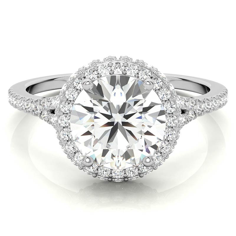 Cathedral Halo & Side Halo Oval Moissanite Engagement Ring - eng073 ...