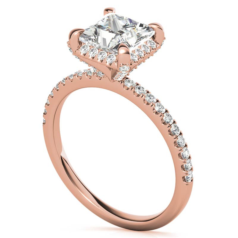 Princess Petite Pave Style Moissanite Engagement Ring - eng178b-pr ...