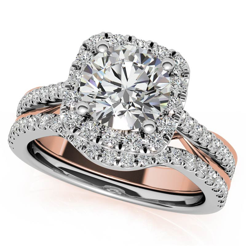 Cathedral Halo Engagement Ring with Heart Accents - eng435 ...