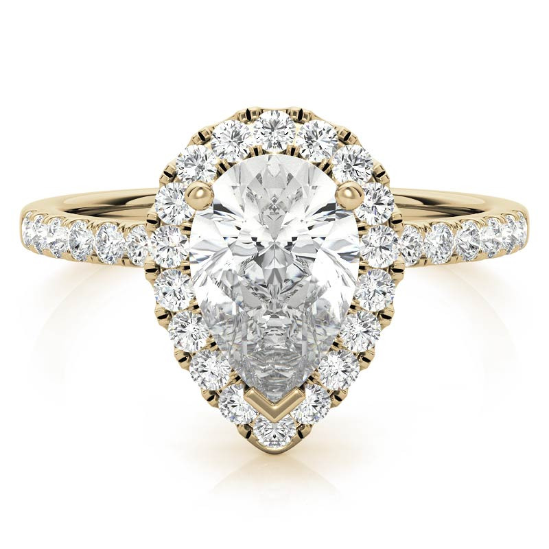 Classic Pear Moissanite Engagement Ring - eng481-pear - MoissaniteCo.com