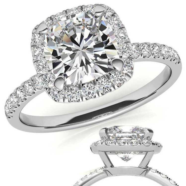 Classic Princess Moissanite Engagement Ring - eng481-pr - MoissaniteCo.com