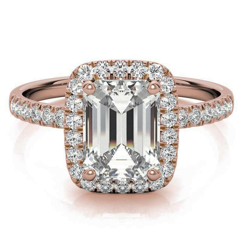 Classic Radiant/Emerald Halo Moissanite Engagement Ring - eng481-em ...