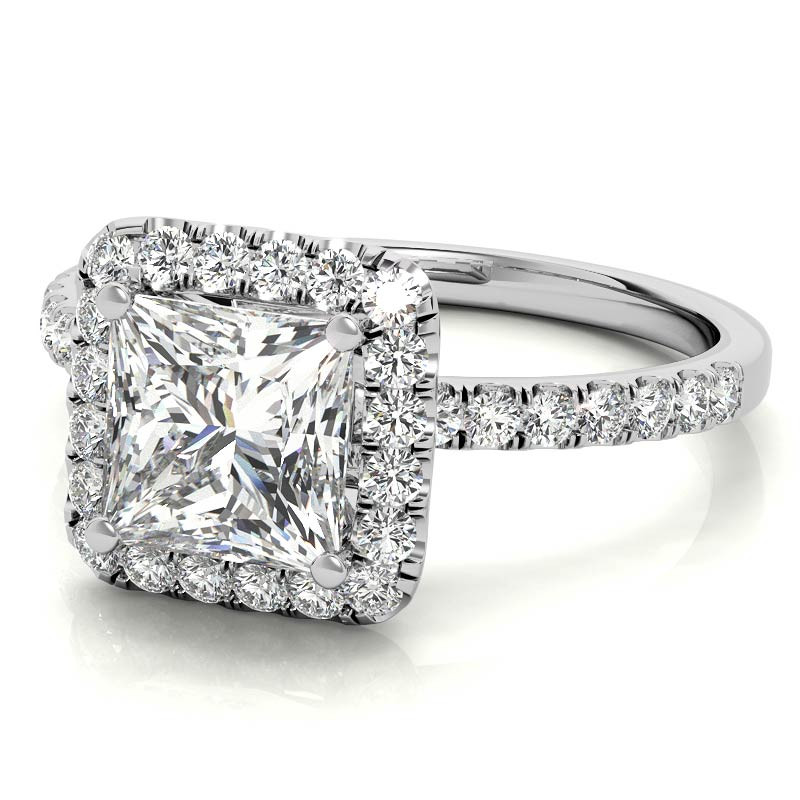 Classic Princess cut Moissanite Engagement Ring - eng481-pr ...