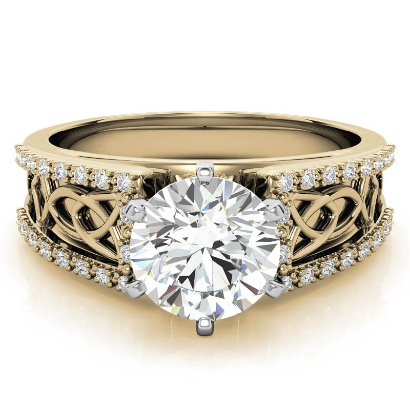 Moissanite & Diamond Celtic Style Engagement Ring - eng493 ...