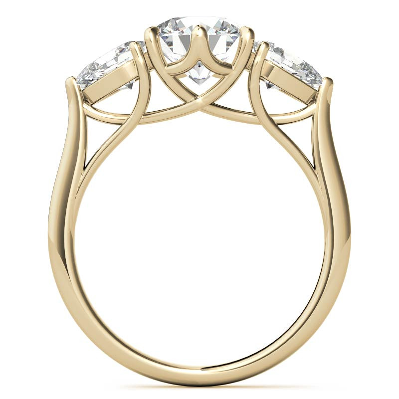 Round and Pear 3-Stone Trellis Moissanite Engagement Ring - eng511 ...