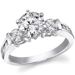 Round H&A Kite-Set Designer Inspired Moissanite Engagement Ring ...