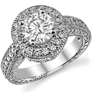 Rectangular Cushion Moissanite Halo Engagement Ring - enr654 ...