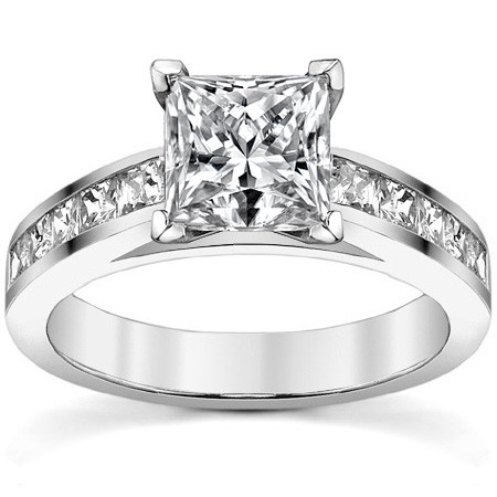 Square Moissanite Cathedral Engagement Ring Setting, 1.3ct, 2.5m ...