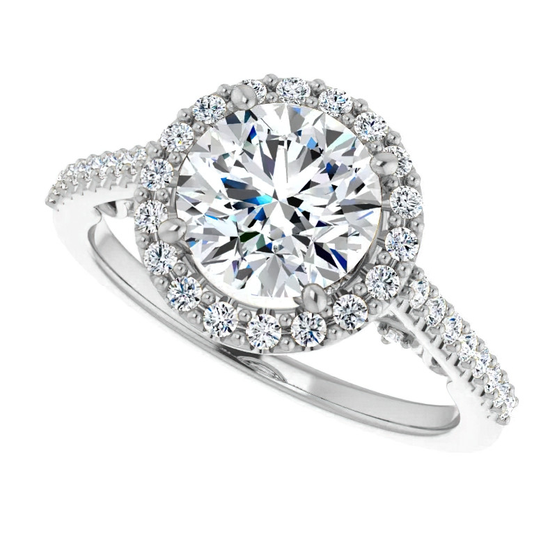 Round Ornate Halo Engagement Ring with Scroll Accent - enr130 ...