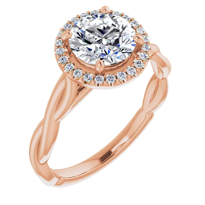 Round Twisted Cathedral Halo Moissanite Engagement Ring - enr188 ...