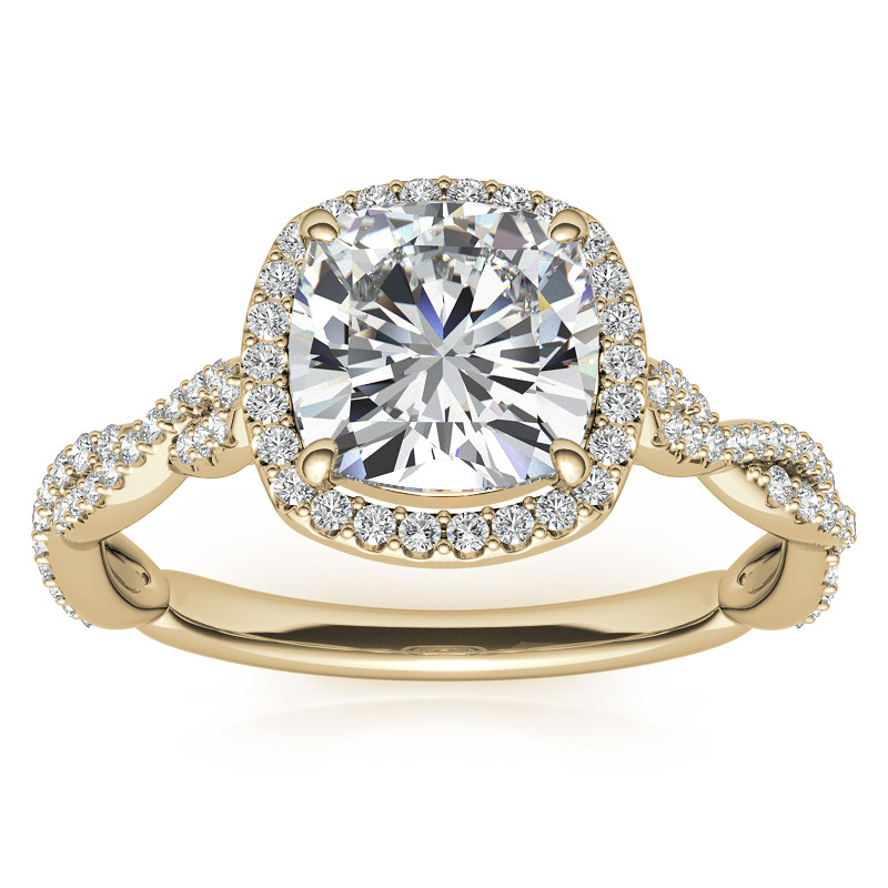Cushion Twisted Cathedral Halo Engagement Ring - enr192-cu ...