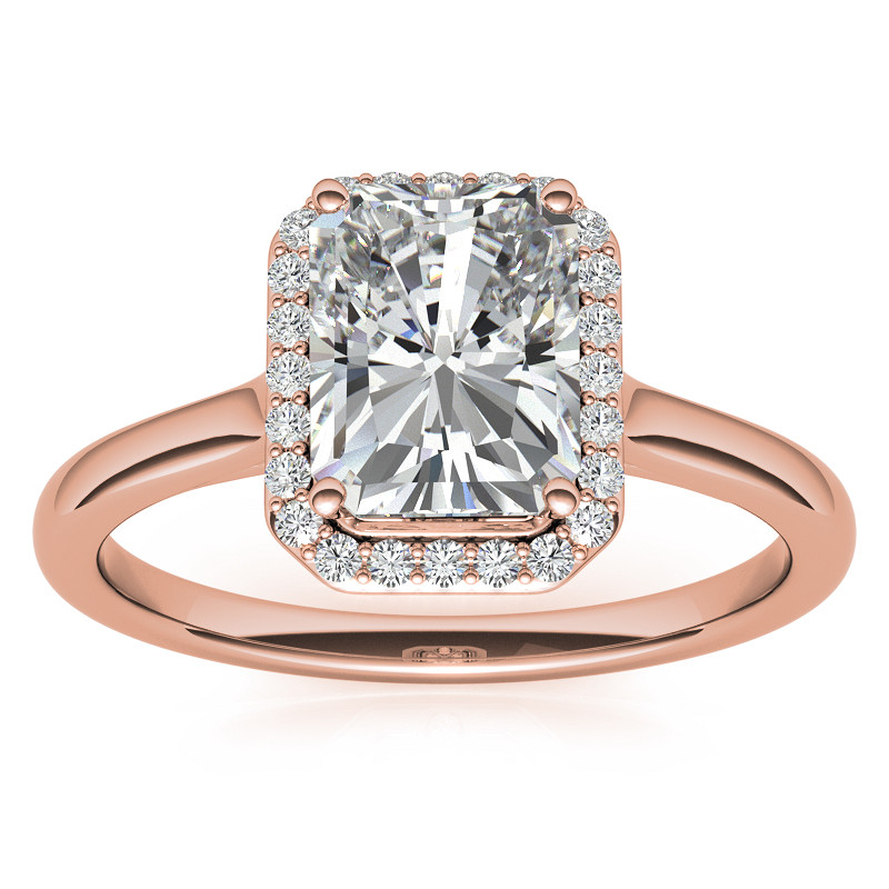 Emerald / Radiant Floral Cathedral Engagement Ring - enr194-em ...