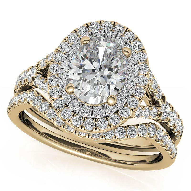 Oval Double Halo Cathedral Moissanite Engagement Ring - enr217-ov ...