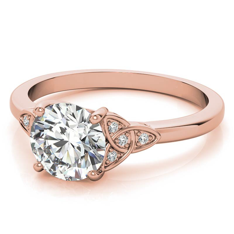 Round Celtic Knot Moissanite Engagement Ring - enr440 - MoissaniteCo.com