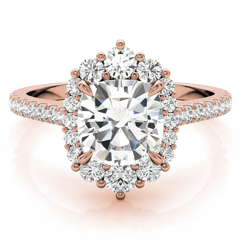Cushion Moissanite Graduated Halo Engagement Ring - enr603-cu ...