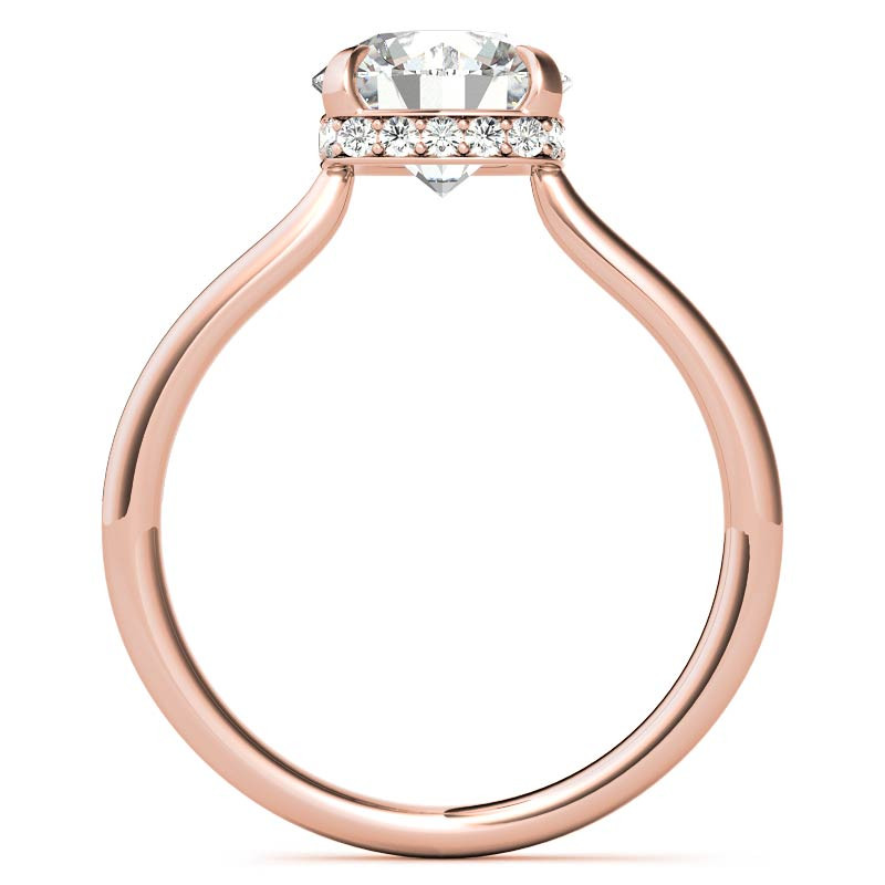 Round 4-Prong Hidden Halo H&A Moissanite Engagement Ring - enr617 ...