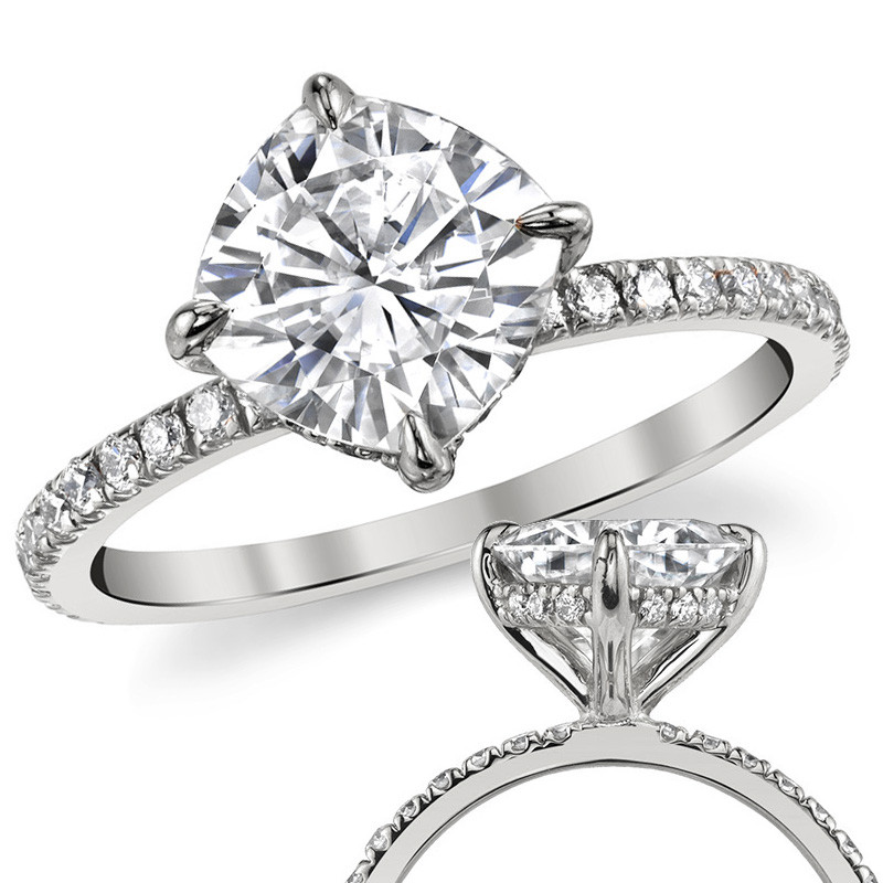 Lab grown diamond platinum engagement ring set / Amelia | Eden Garden  Jewelry™