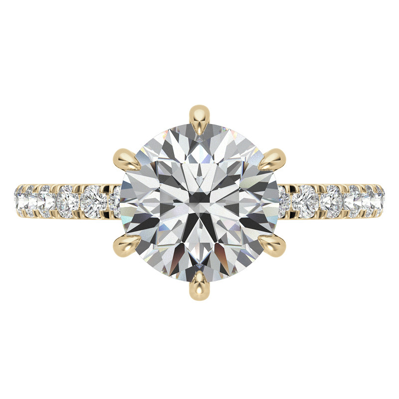 1.7mm 6-Claw Prong Round Brilliant Moissanite Engagement Ring - enr625 ...