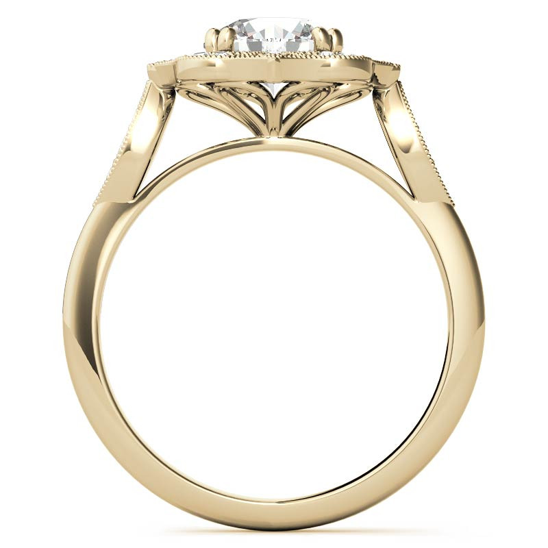 Unique Halo Round Brilliant Moissanite Engagement Ring - enr641 ...