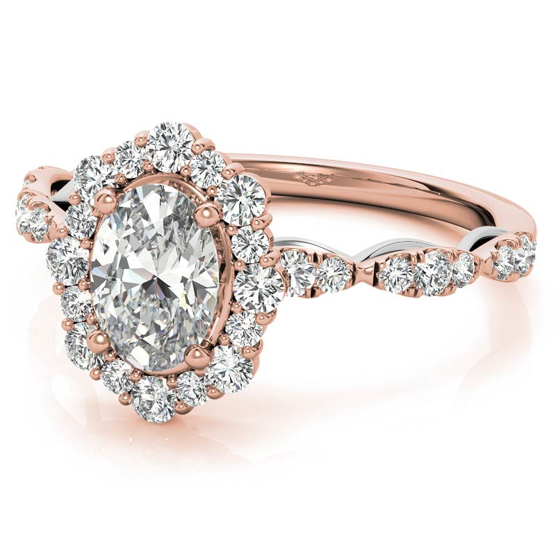 Odessi Vintage Inspired Oval Diamond Engagement Ring