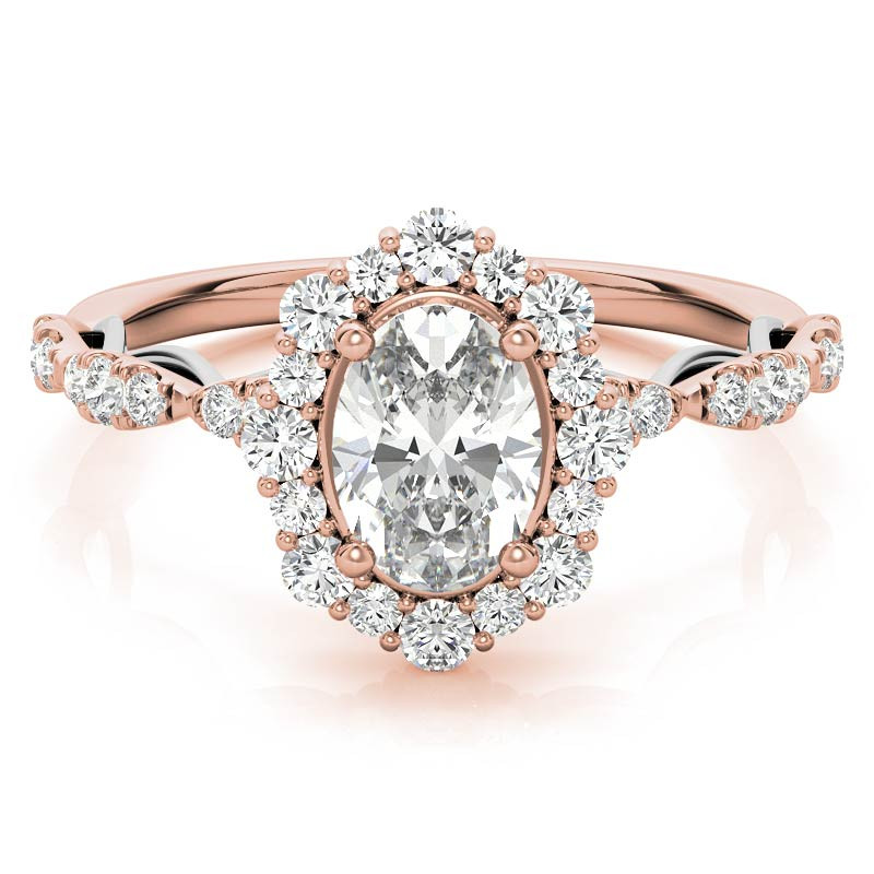 Odessi Vintage Inspired Oval Diamond Engagement Ring