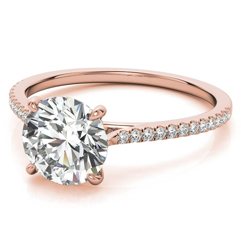 Round 4-Prong Cathedral Moissanite Engagement Ring - enr781 ...