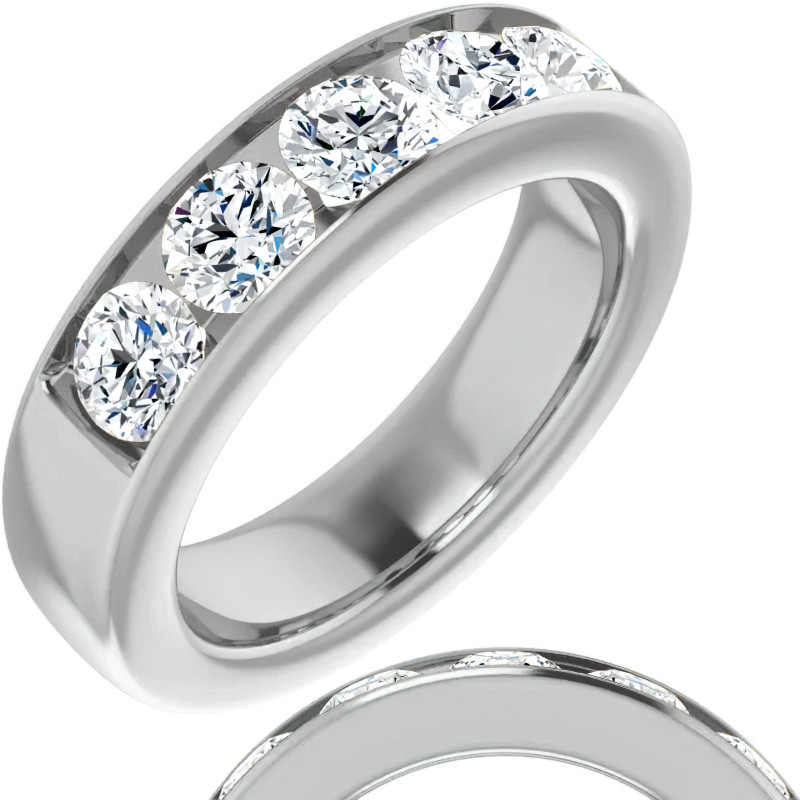 Round Moissanite Curved Stackable Band (0.33tcw) - stack145a ...