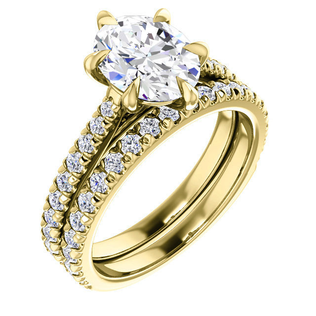Cathedral Oval Moissanite Eng Ring with Claw Prongs - enr049-ov ...