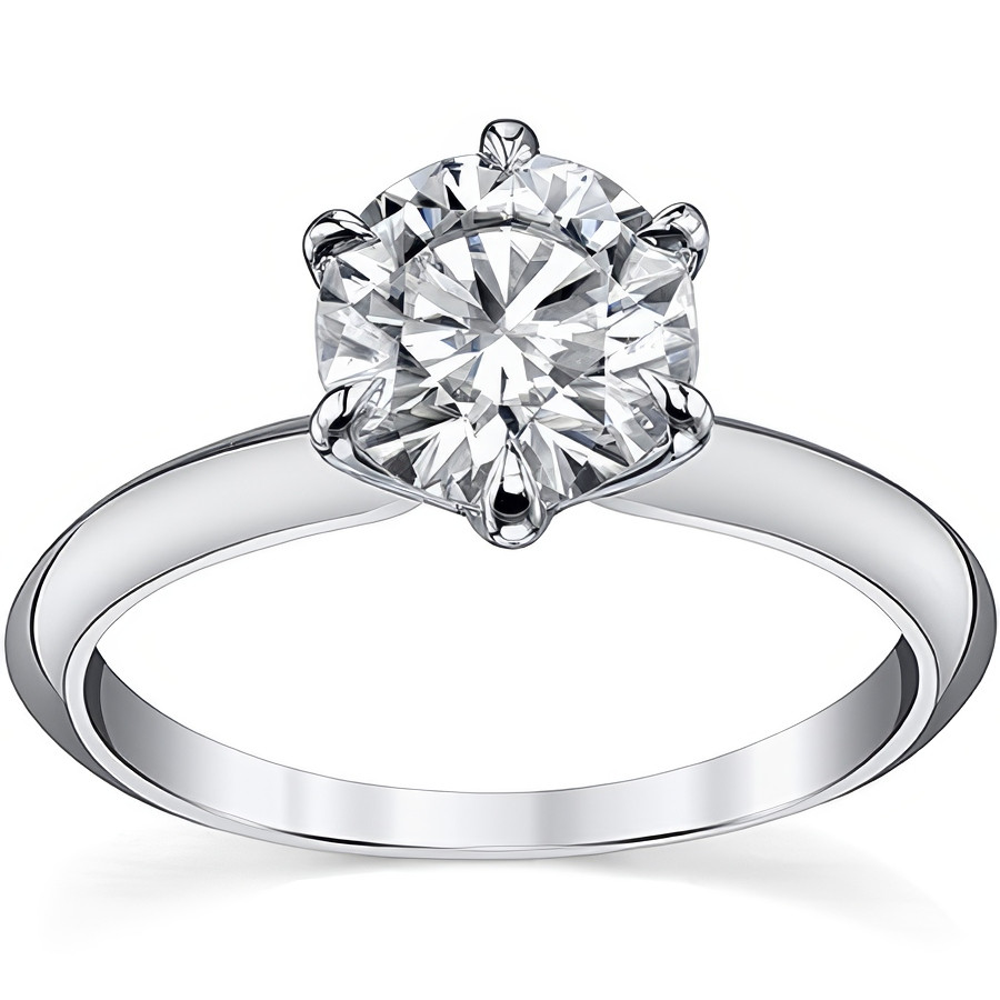 Knife-edge Round Brilliant Moissanite Solitaire Ring - sol238a ...