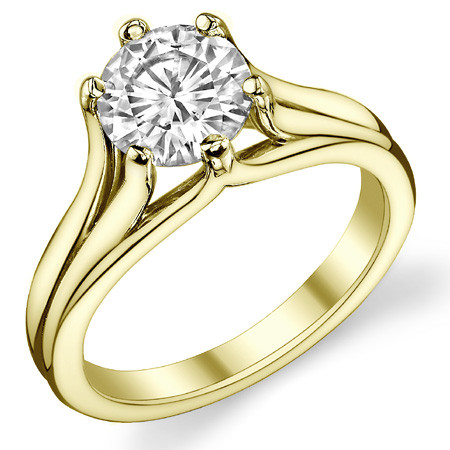 Round Brilliant Moissanite 6-Prong Solitaire Ring - sol295 ...