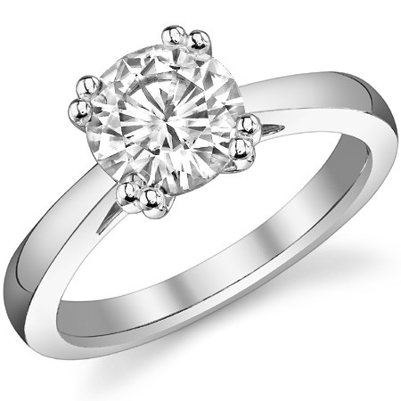 Round - sol357 Double Ring Prong Cathedral Solitaire