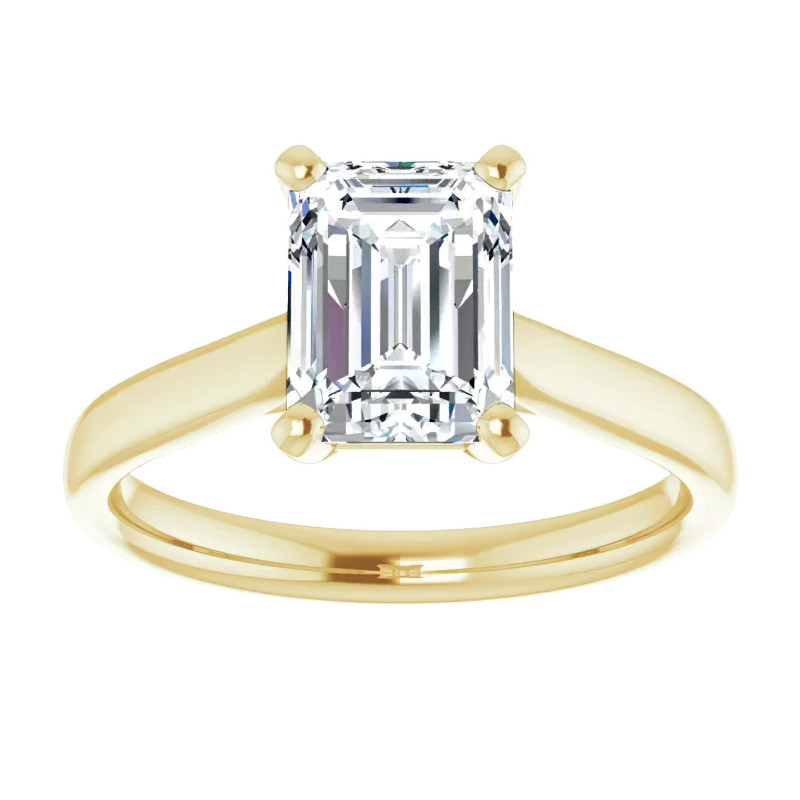 Emerald / Radiant cut Moissanite Cathedral Solitaire - sol413-em ...