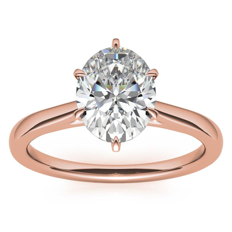 6-Prong Cathedral Oval Moissanite Solitaire Ring - sol459 ...