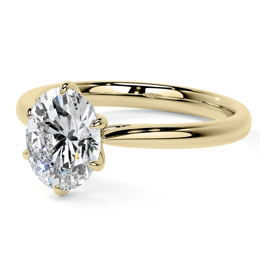 6-Prong Cathedral Oval Moissanite Solitaire Ring - sol459 ...